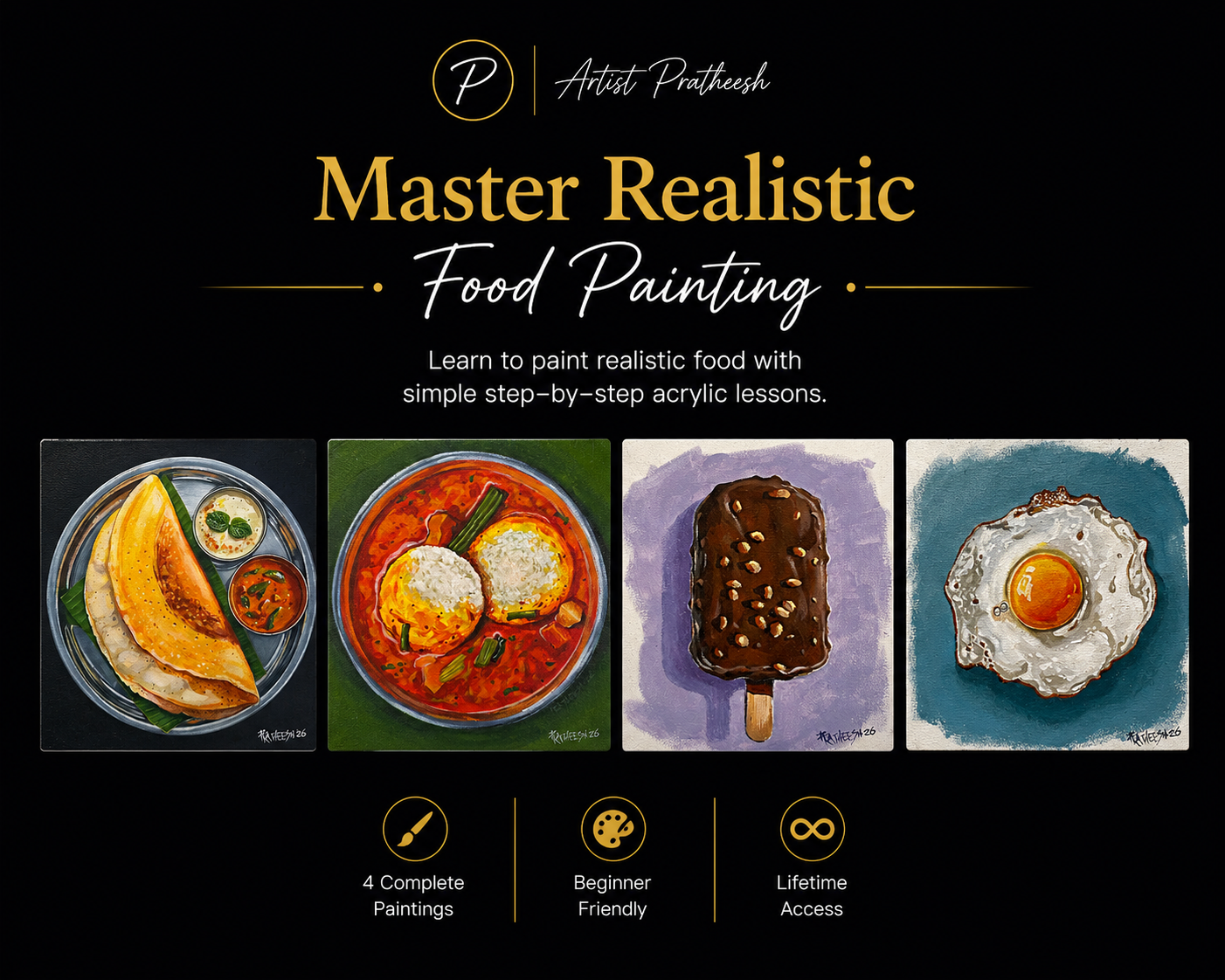 Master Realistic Food Painting course cover